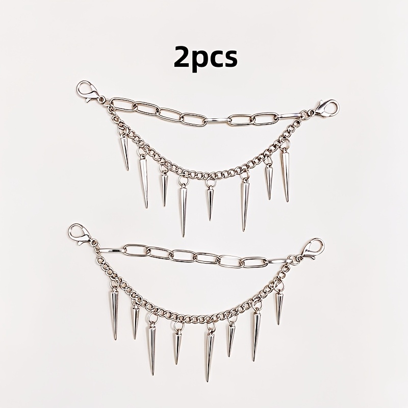 TEMU 2pcs Rivet Pendant Shoe Chains, Detachable Shoe Additions, Halloween Shoe Ornaments, Used For Shoe Decoration, Shoe Additions