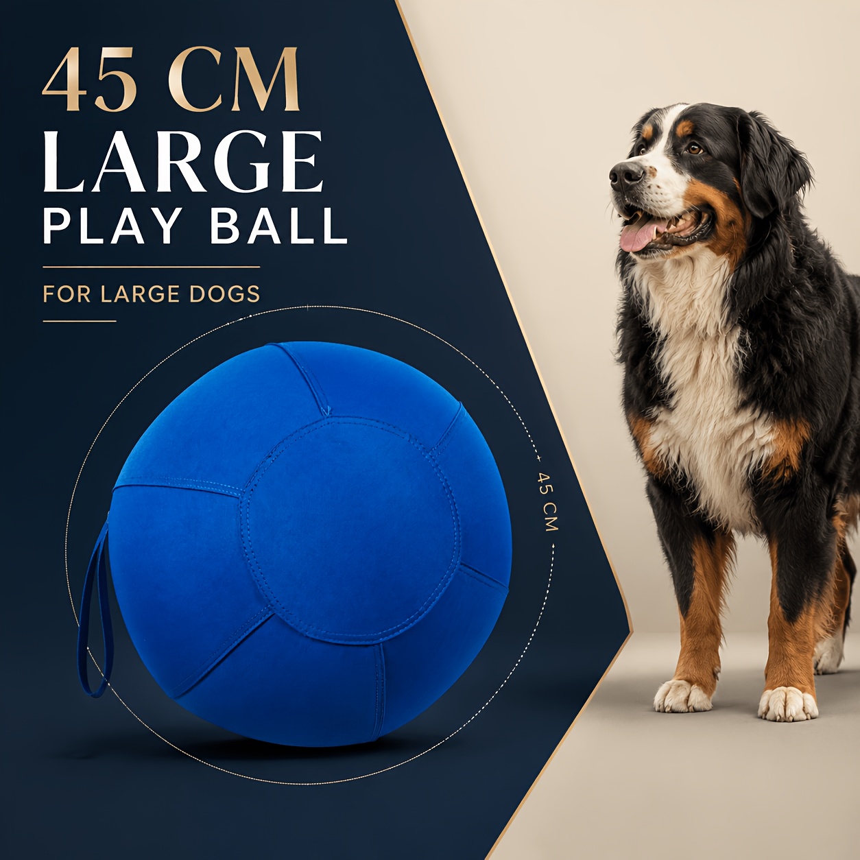 TEMU Balle de jeu de rassemblement pour chien de couleur unie, balle interactive géante en tissu Oxford durable avec sangle de transport latérale,