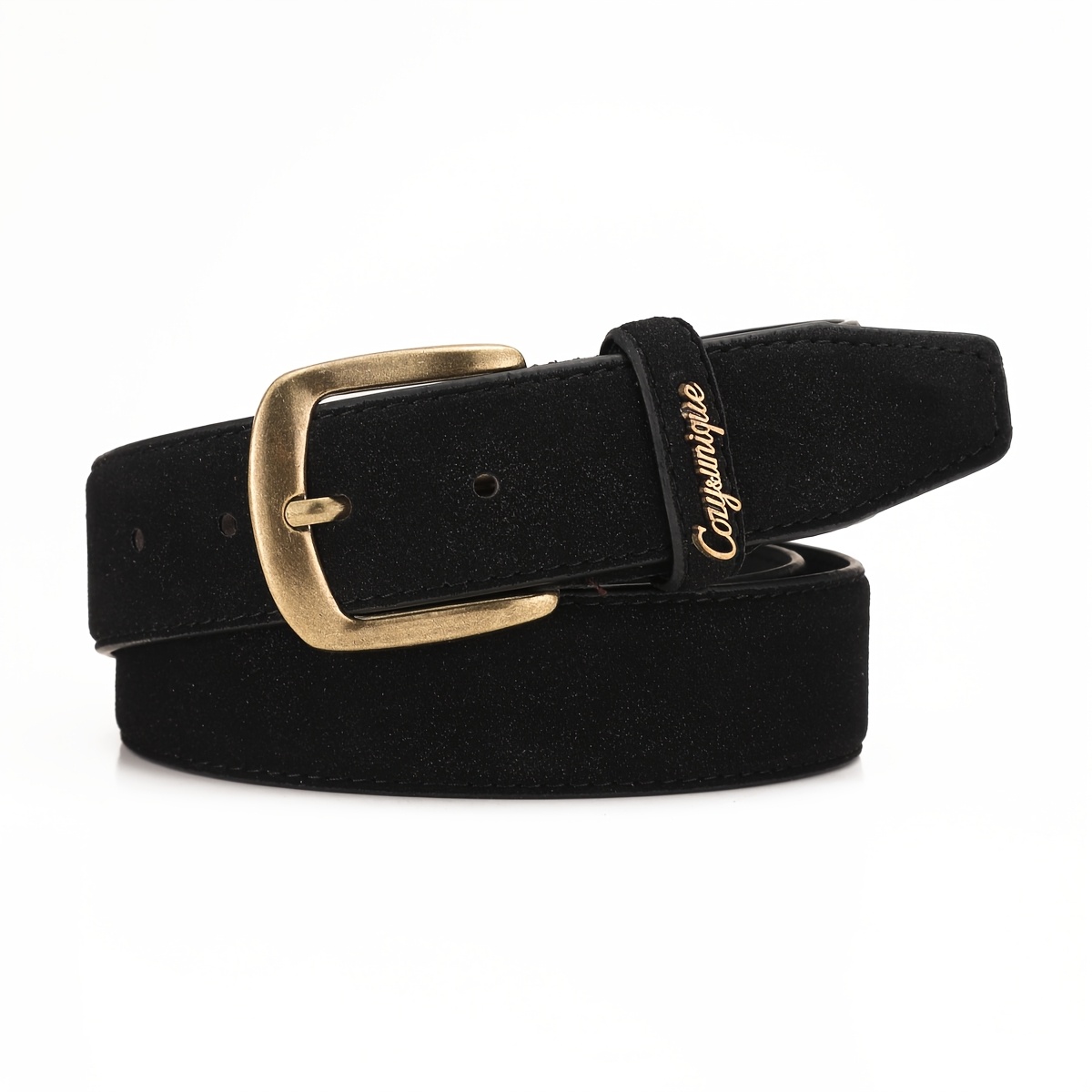 TEMU Retro Alloy Button Fastener Pu Leather Belt For Men And Women's Casual Belt Piece