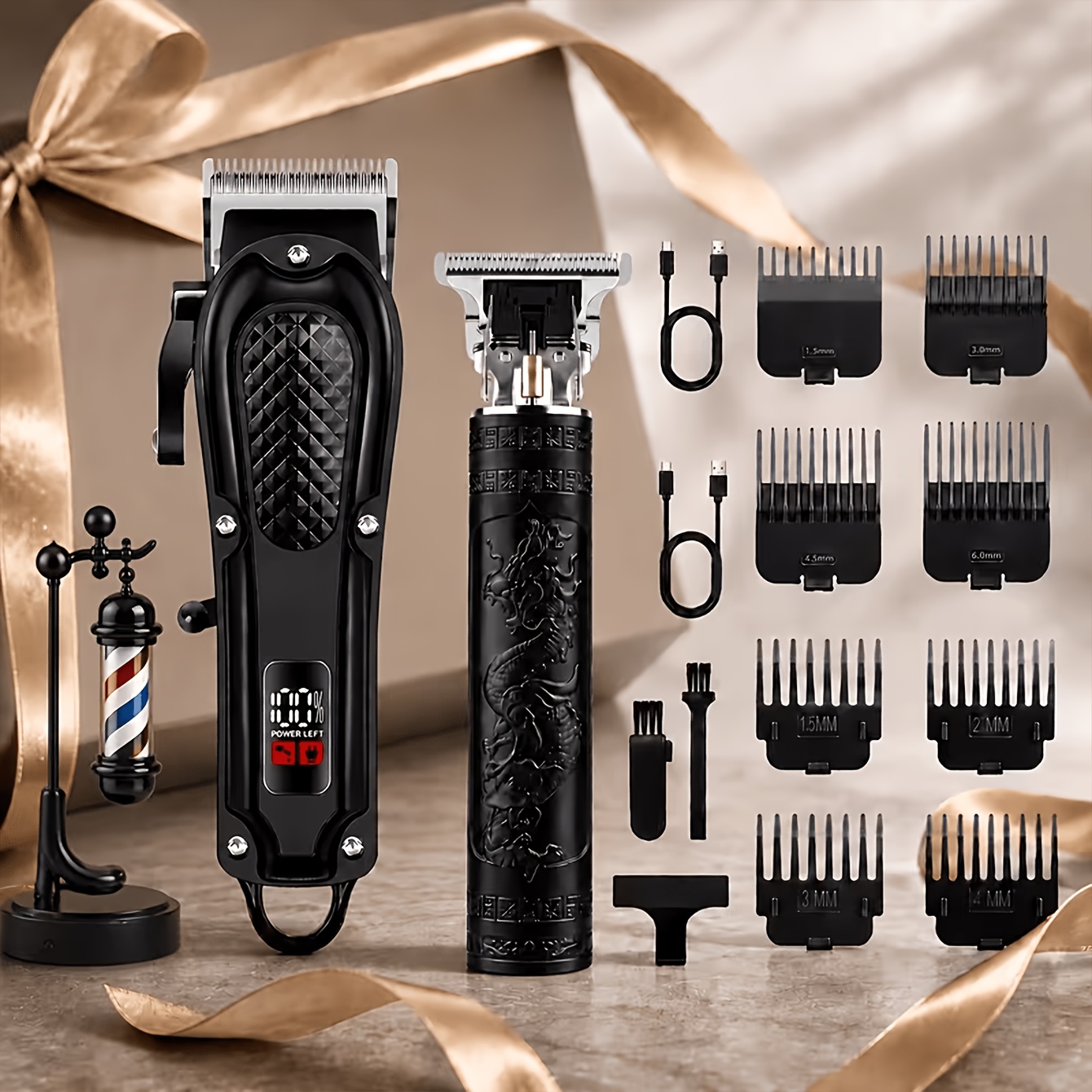 TEMU Rechargeable Electric Grooming Kit. With An Lcd Battery Display, This Set Is An Essential Companion For Use At Home, While Traveling, Or -making