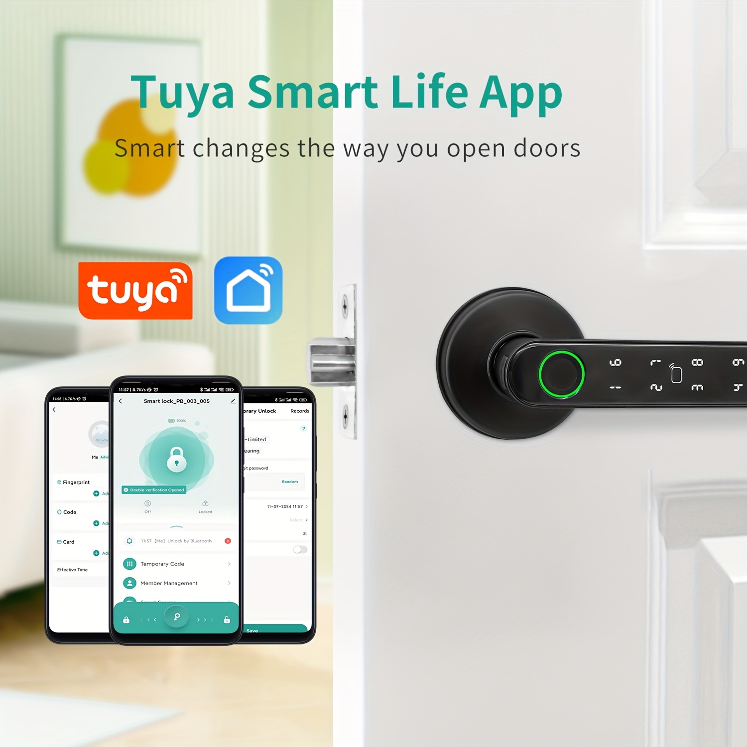Smart Fingerprint Door Lock - 4-in-1 Keyless Entry Deadbolt (Fingerprint, Code, App, Key) With Auto-Lock For Home