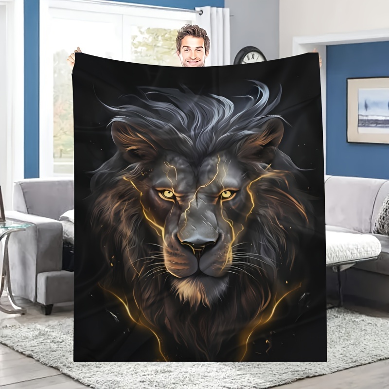 

Luxurious Print Fleece Blanket: Perfect For All Seasons - Machine Washable, Contemporary Design, And Durable Polyester Cover