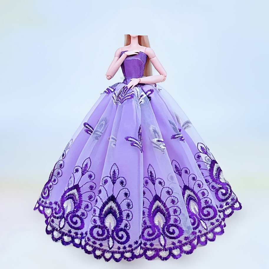 Robe de mariée noire pour poupée de mode de 11,5 pouces princesse robes de soirée longues 1/6 vêtements de poupée - France