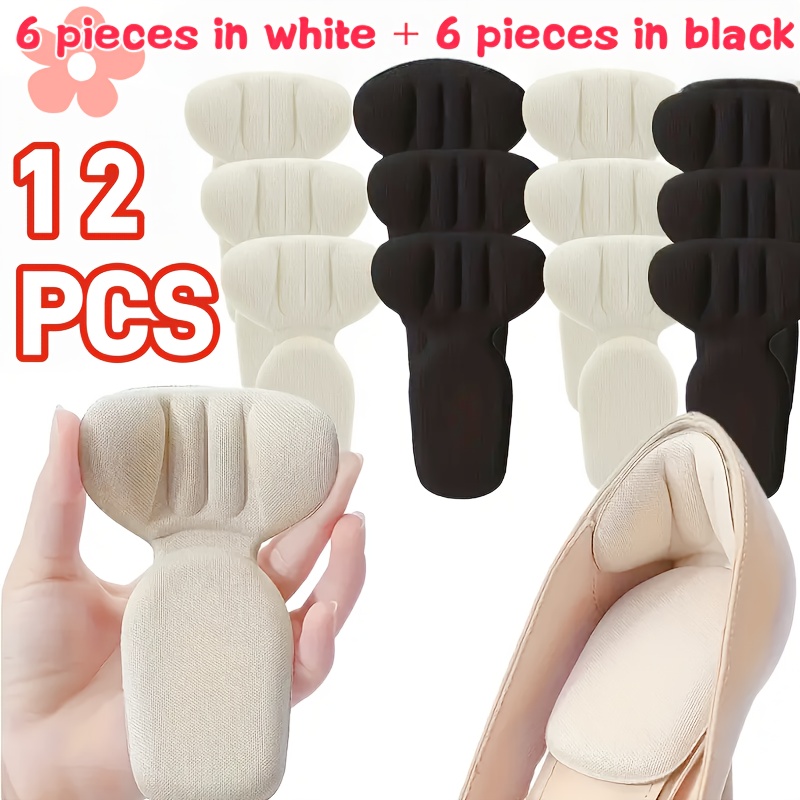 E-shop 12 Stück Damen-Einlegesohlen, atmungsaktiv, rutschfest, stoßdämpfend bequem, geeignet für High Heels flache Schuhe, mit verstellbarem