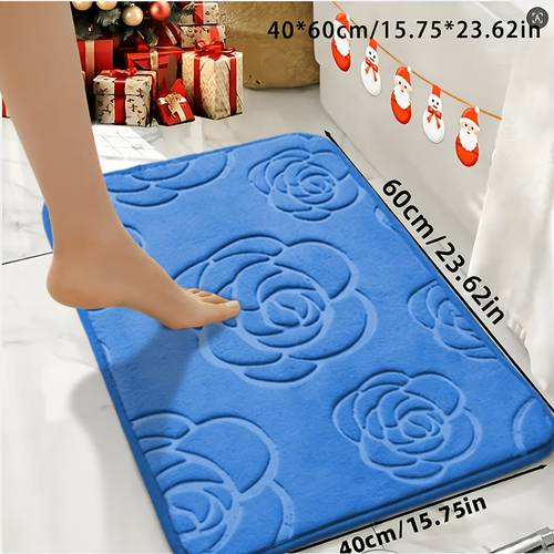 1pc thickened memory foam bath rug suitable for shower bathtub toilet floor non slip quick dry machine washable soft cushion mat with plush carpet thick suitable for bathtub toilet shower kitchen laundry room floor