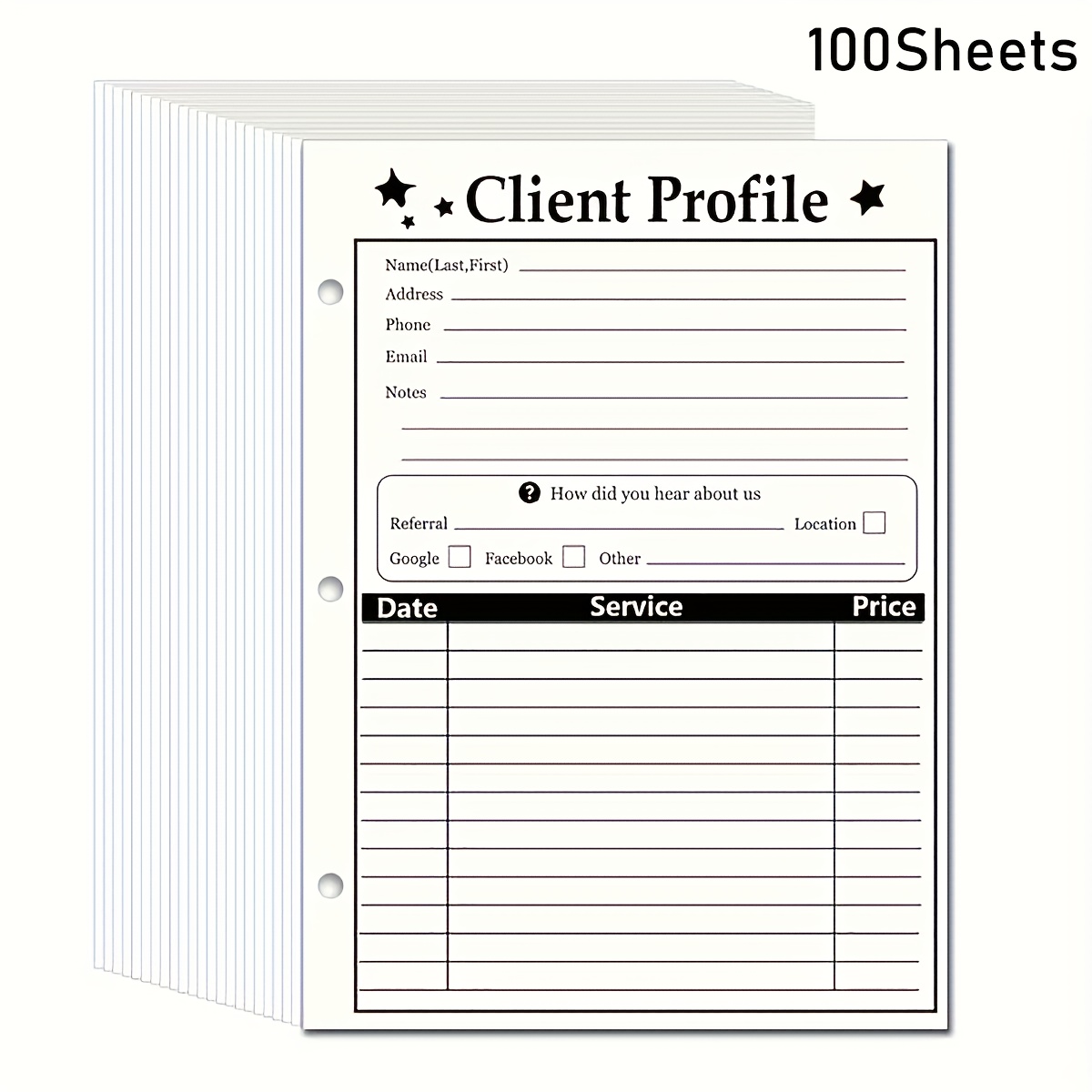 

Sheets Profile Filling Cards, 5.5inx8.5in Client Profile Filling Cards, Office Profile File Filling Cards, Client Profile Filling Multi-use