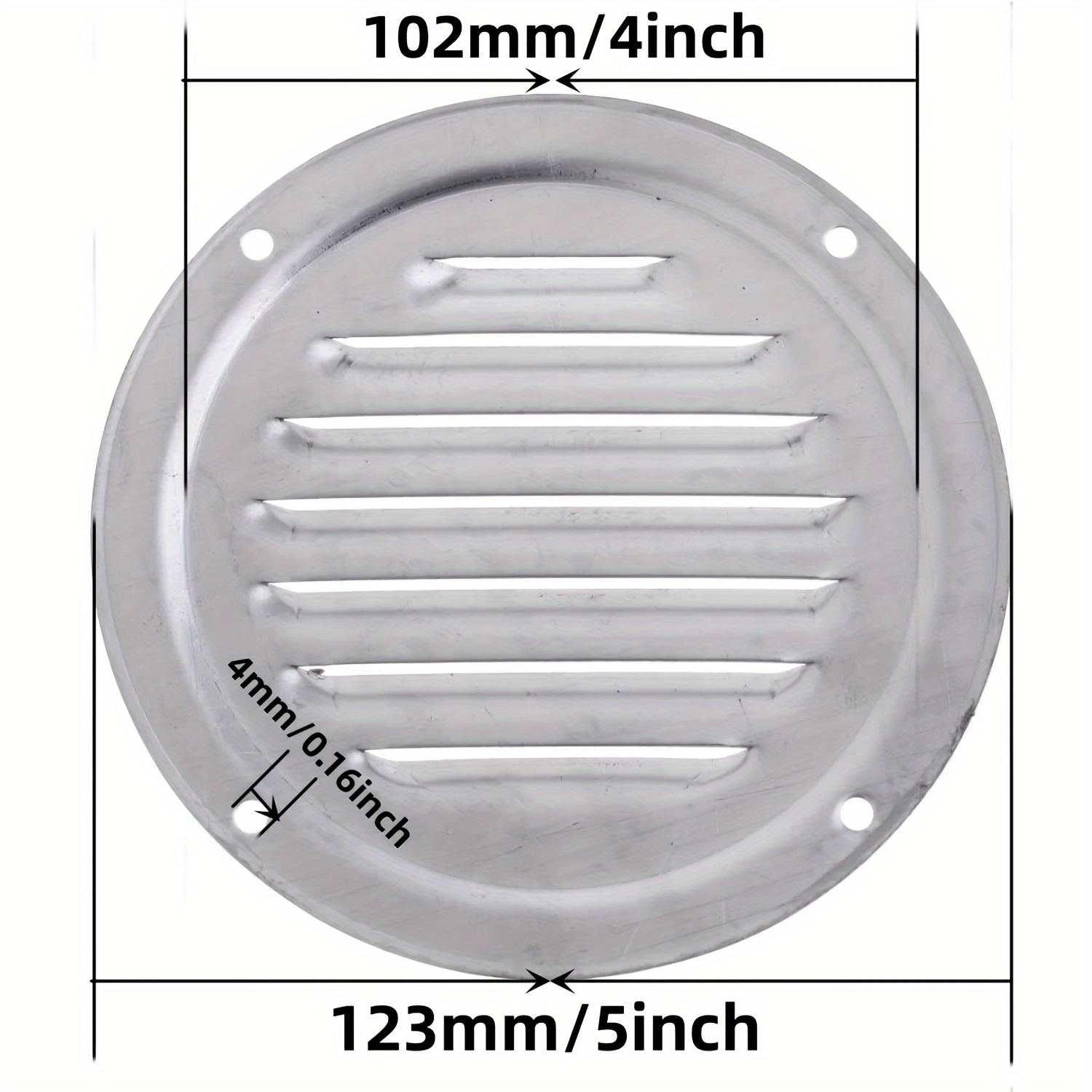 Image of 2pcs Steel Round Louvered Vent Covers - Marine Grade Exhaust Grilles For Yachts & Boats, 4"/5" Diameter, Ventilation Plate, Hardware Accessories