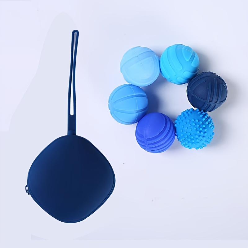 Image of 6-pack Textured Magnetic Balls Silent Stress Relief Hand Exerciser Adult Sensory Toy With Storage Bag