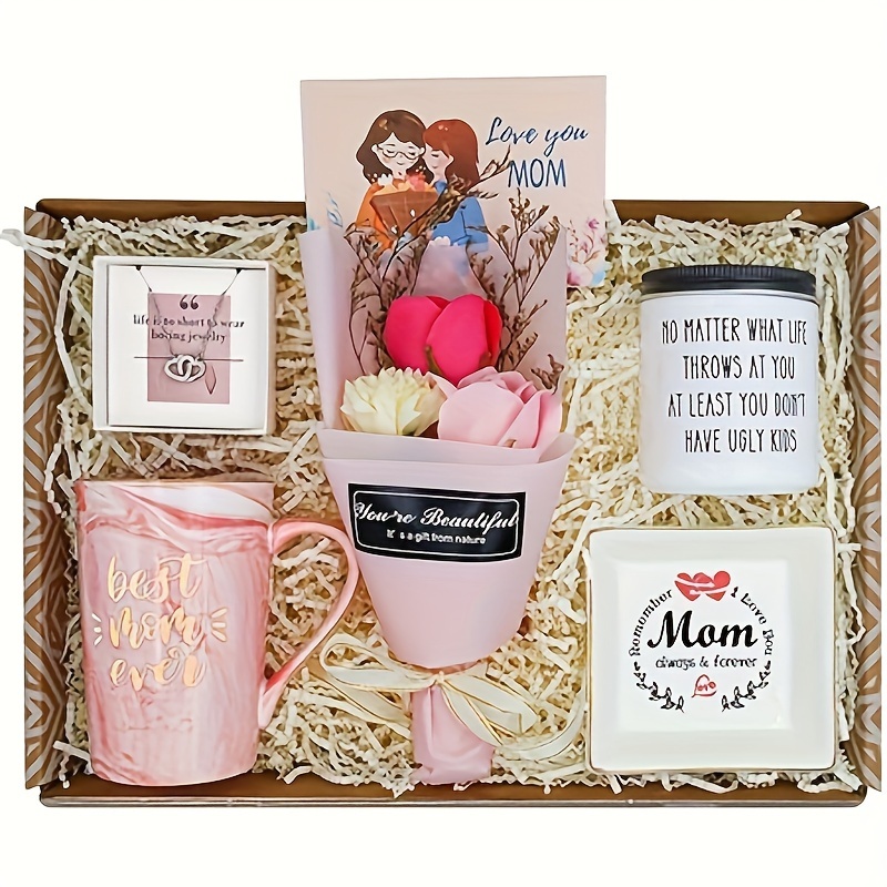 

Mothers Day Gifts From Daughter Son - Mom Birthday Gifts, Christmas Valentines Day Gifts For Mom, Gift Basket For Mother In Law, Mama, Bonus Moms, Mom Gift Box