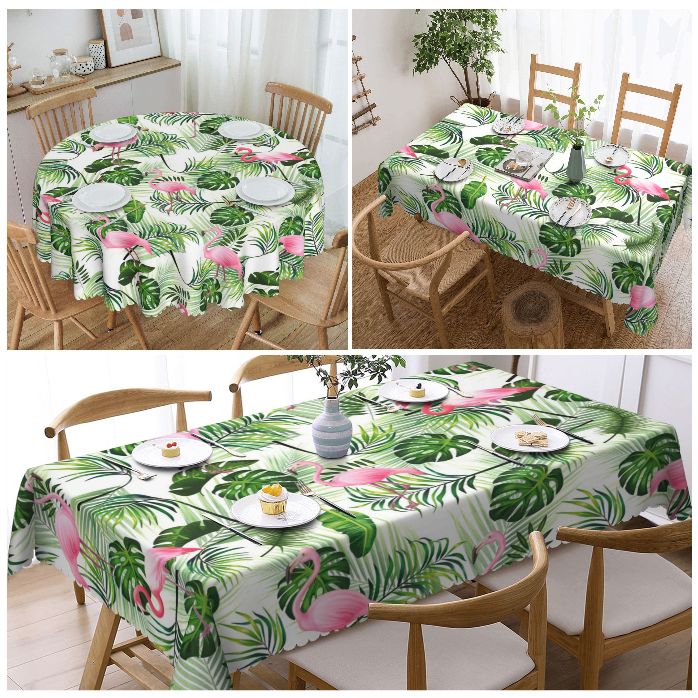 

1pc Tablecloth, Flamingo Table Covers, Tropical Pink Flamingo Palm Leaves Wipeable Tablecloth, Kitchen Dinning Tabletop Decoration, Table Cloth For Outdoor And Indoor Use, Home Supplies