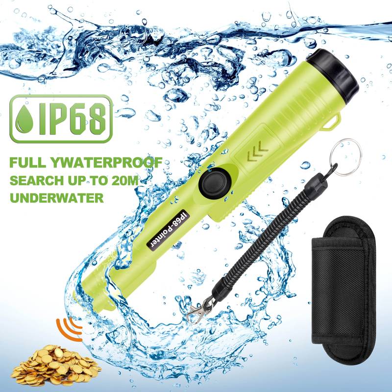 TS103 IP68 Waterproof Pinpointer Metal Detector Wand – Handheld With LCD & Vibration (9V)