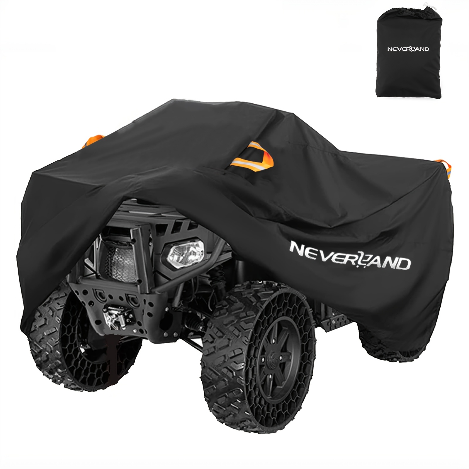 Neverland Cover, Atv Universal Cover, 4-wheeler Motorcycle Outdoor Storage Protection, Reflective Stripes, 190t Polyester, Xl Size 210x120x115cm