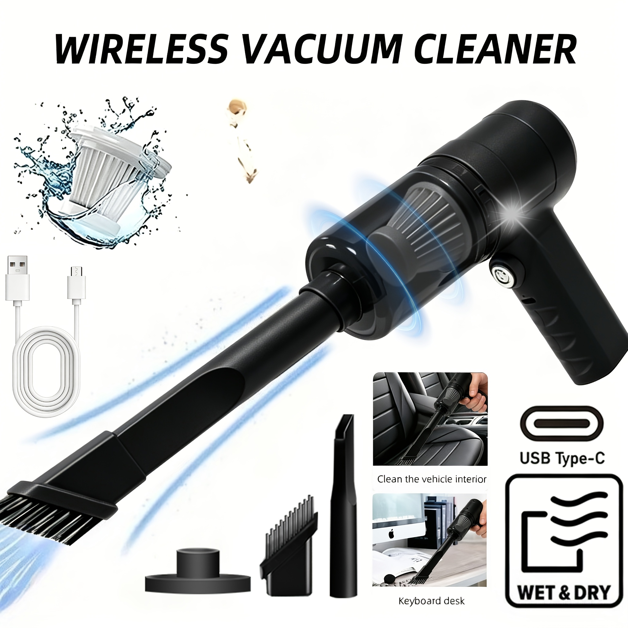   wireless computer vacuum cleaner powerful and powerful integrating vacuuming air extraction and blowing functions suitable for use at home and   to pick up dust   and pet hair