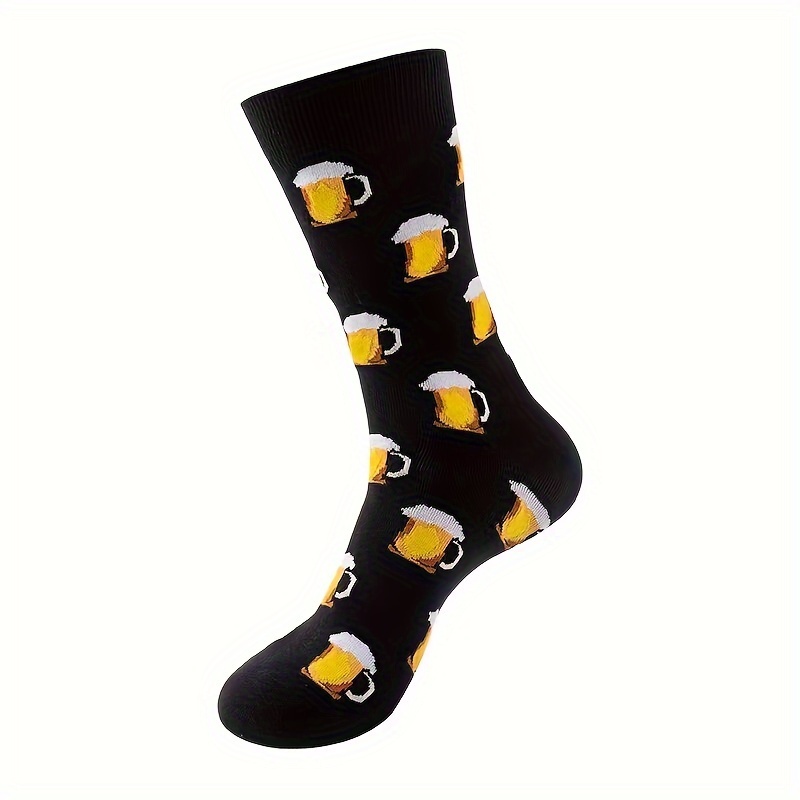 1 Pair Men's Socks - Cartoon Design, Streetwear & Casual Wear