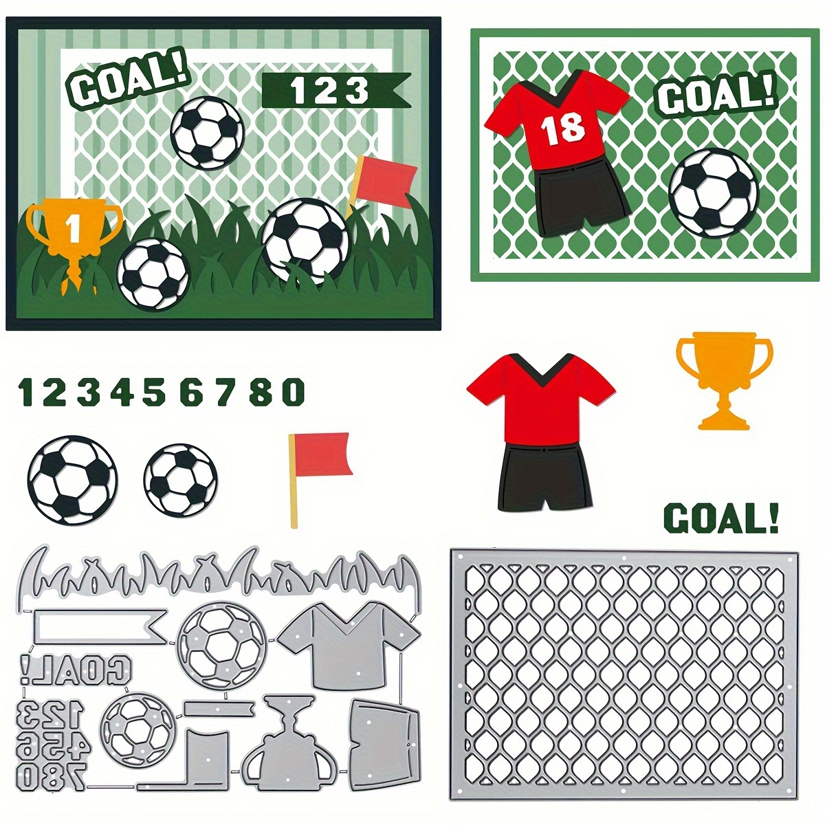 

2-piece Football Sports Metal Cutting Die Set For Diy Scrapbooking & Card Making - Perfect For Father's Day, Mother's Day, Graduations & Birthdays