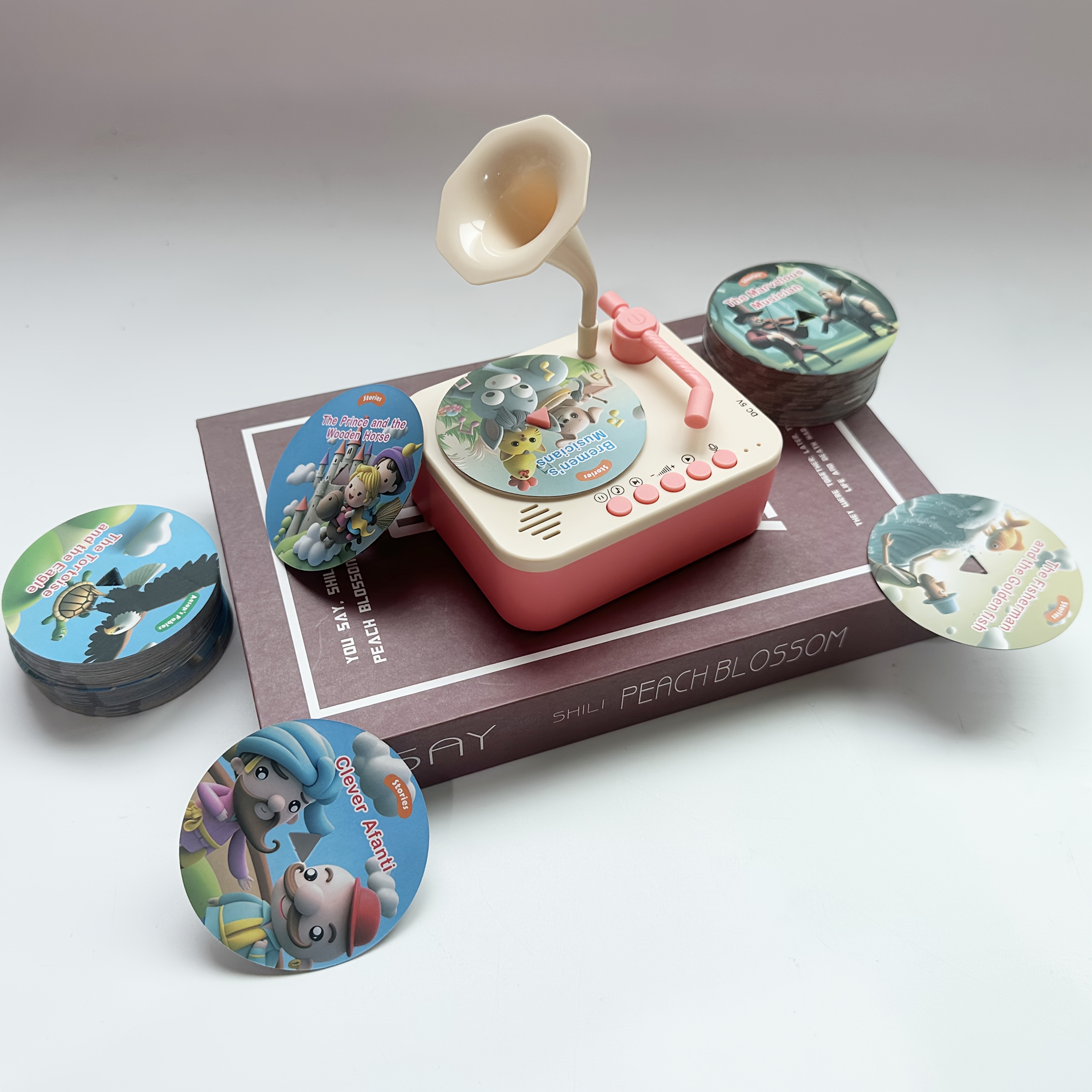 Phonograph Multifunctional Music Player with 96 Learning Cards