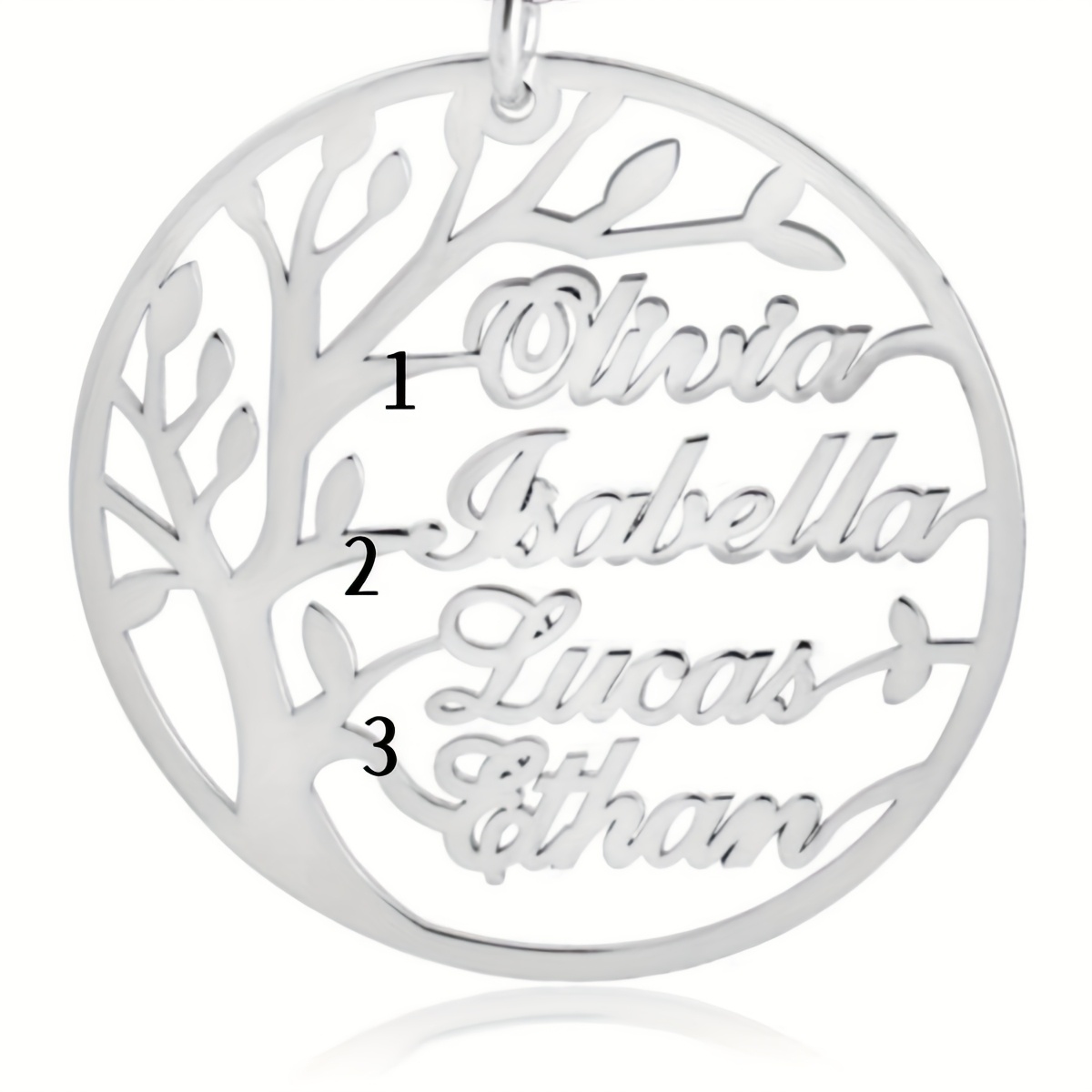 TEMU Un Portachiavi Personalizzato con Catena, con Pendente Albero del della Vita che 1-4 Nomi. Un Portachiavi Incantevole per Coppie e , come Regalo
