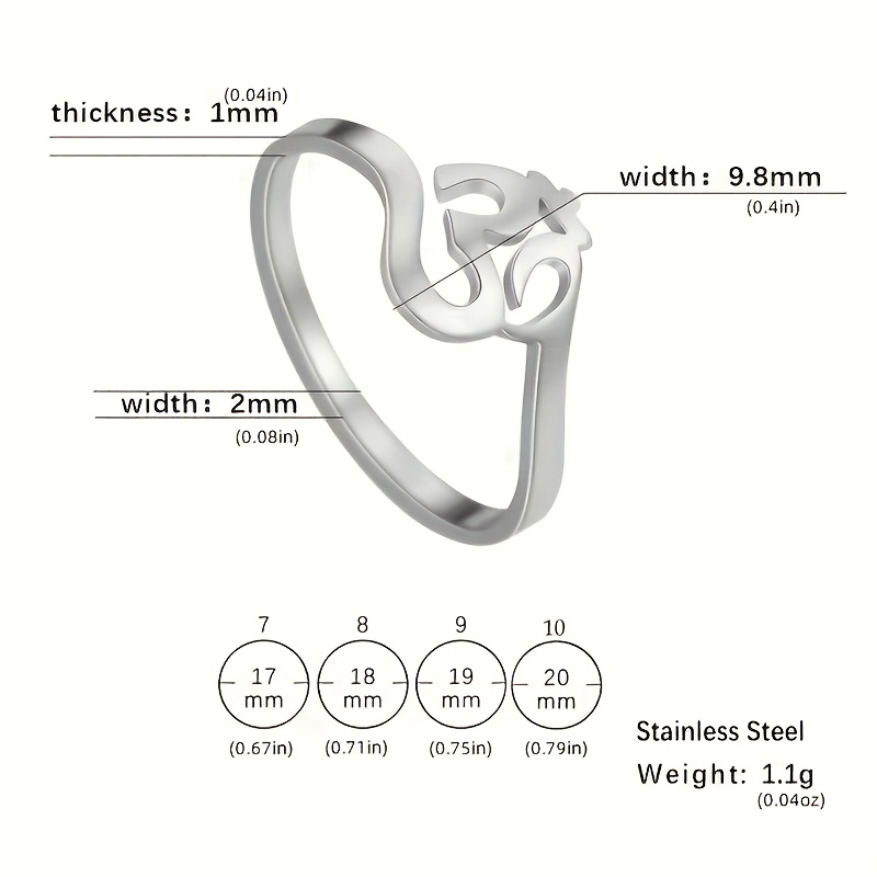 Stainless Steel Hindu Yoga Om Aum Ring