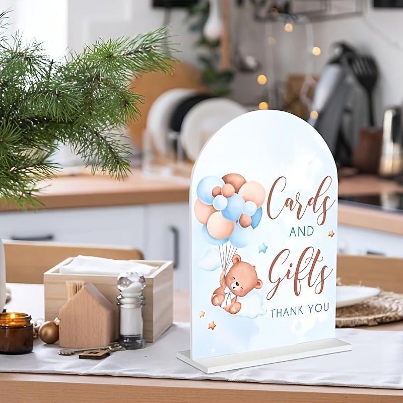 TEMU 2d Flat, 1pc, Greeting Card & Gift Brand Mascot Christening Decorations 't Wait Christening Decorations Mascot Theme Acrylic Table Sign For