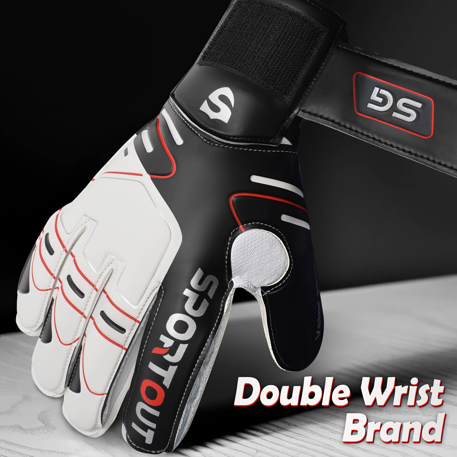 goalie goalkeeper gloves with strong grip football gloves for beginner with great protection details 5