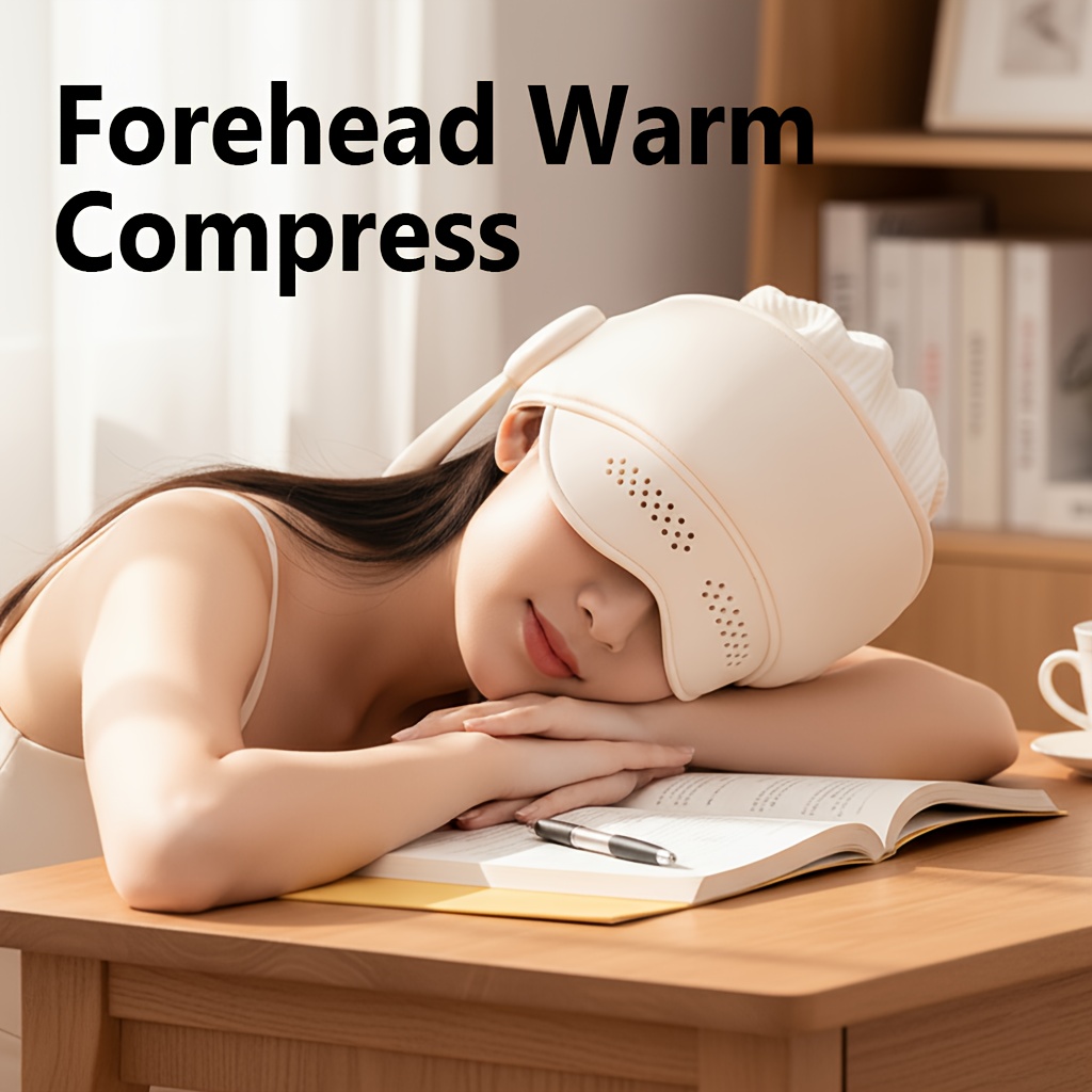 2-in-1 Electric Air Compression Vibration Head Massager, Hands-Free Wireless Home Scalp and Eye Relaxation Device