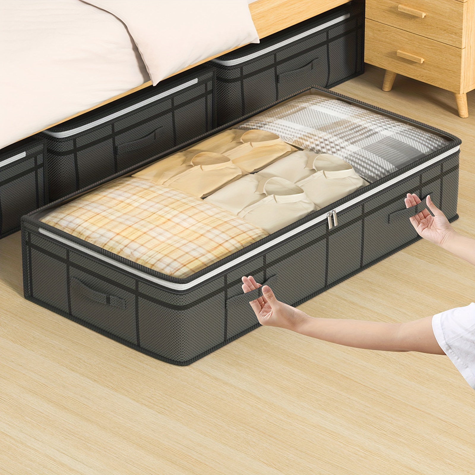  bed organizer clear top bag details 2