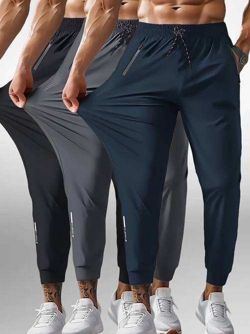 men s sports sweat wicking quick dry pants 1pc thin casual jogging trousers for spring and summer breathable comfortable and versatile long pants suitable for fitness training running gifting