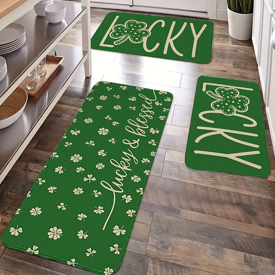 

2/3pcs 's Day Kitchen Rugs Set, Non-slip Lightweight Machine Washable Polyester 100%, Rectangle Holiday Floor Mats, 15.7x23.6/19.7x31.5/17.7x47.2 Inches