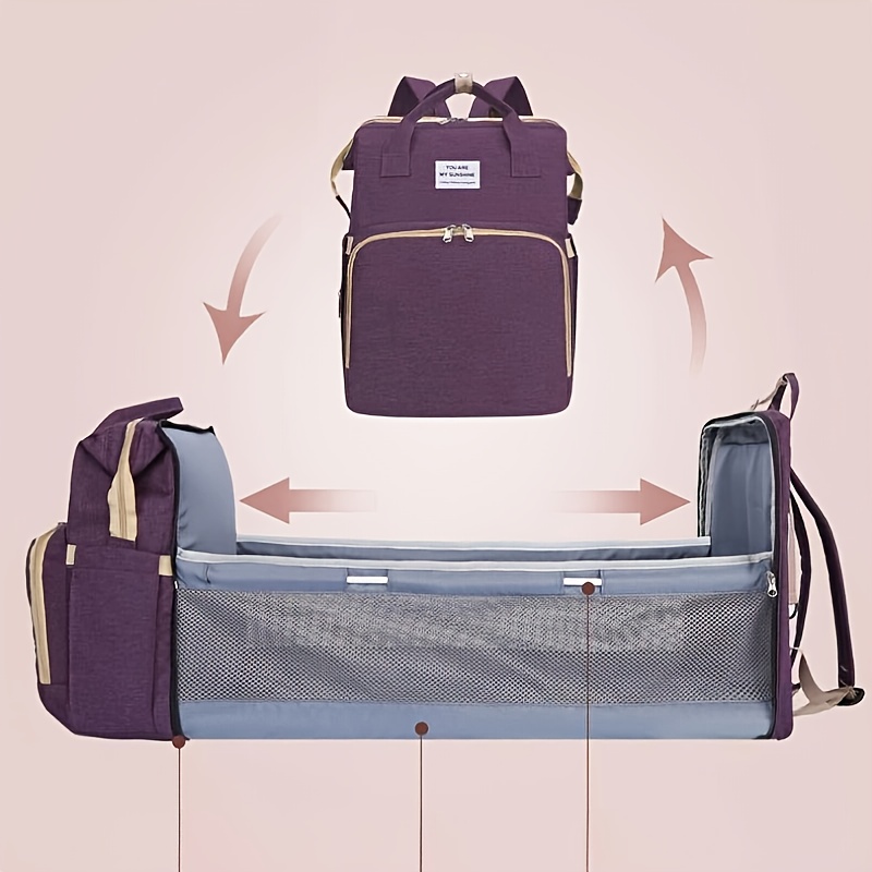 multi functional large capacity insulated high quality fashionable mommy backpack with foldable bed