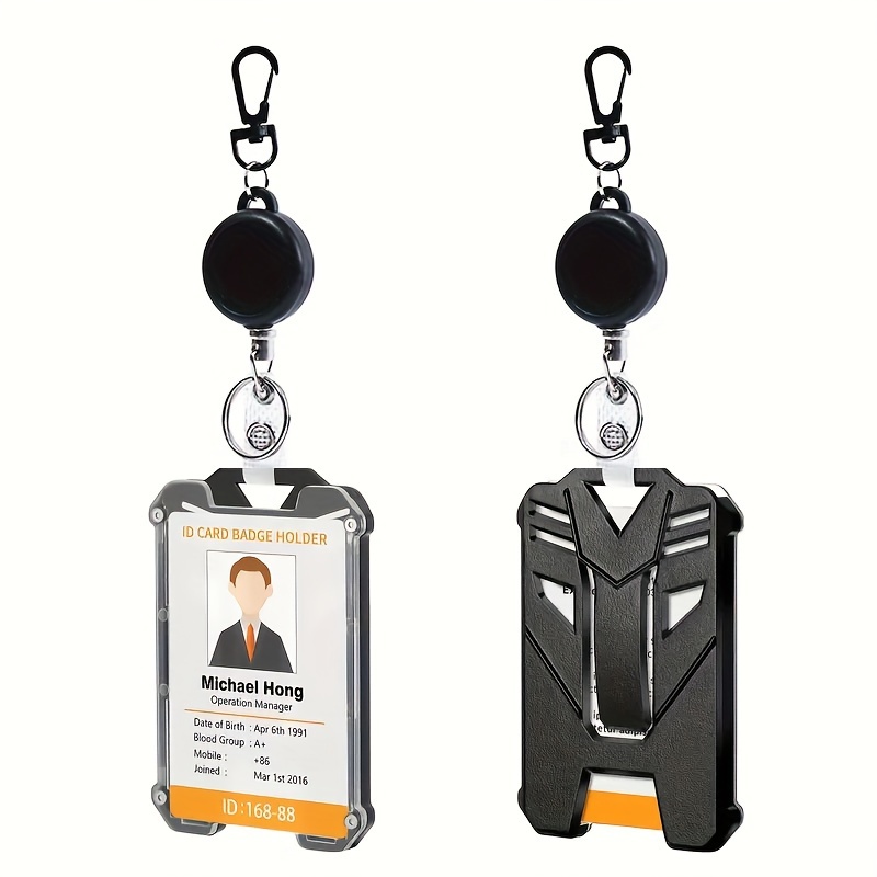 1pc Extendable Work Holder With Id Card Holder, Suitable For Office And Outdoor Use, Durable Plastic Scroll