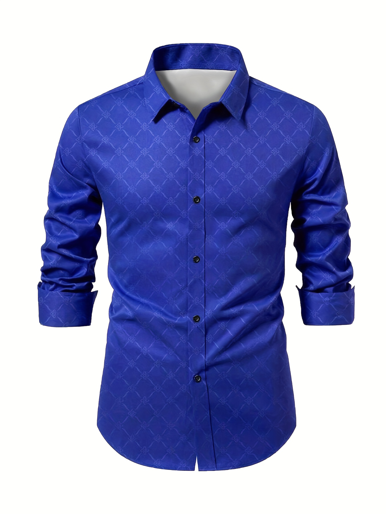 mens button hem long sleeve solid color business formal - Temu Morocco