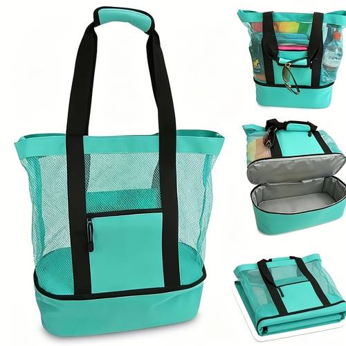 1/2pz, borsa da spiaggia borsa da picnic borsa da spiaggia antisabbia da donna con scomparto borsa da viaggio per piscina