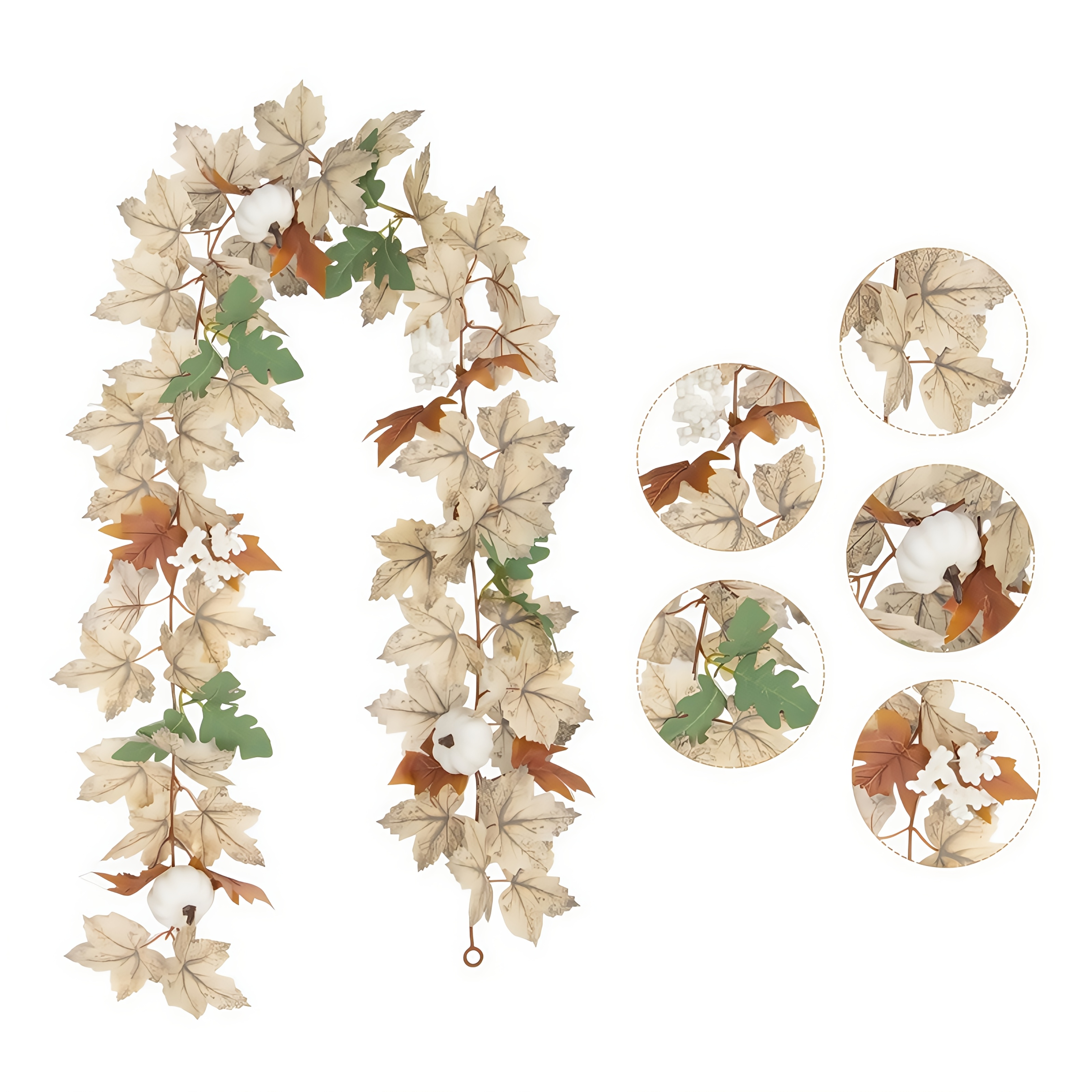 Herfstslinger met esdoornbladeren, 175 cm herfstdecoratie voor