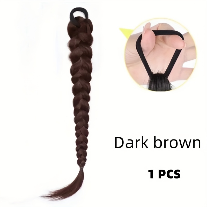 TEMU Cabello postizo trenzado elegante de 20 pulgadas/Paquete individual, , resistente a altas temperaturas, ideal para todo tipo , para a día, el