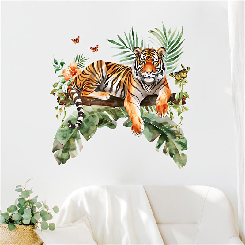 Self-adhesive Wall Sticker With Painted Plant For Bedroom And Living Room Home Decoration