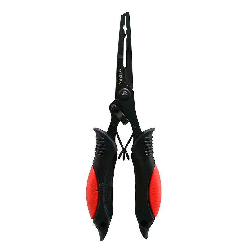 Image of Outdoor Tool: Stainless Steel Fishing Pliers With Safety Lock, Straight-jaw Hook Remover, Eagle-beak Line Cutter, And Pliers With Rubber-plastic Handle, Includes Oxford Bag