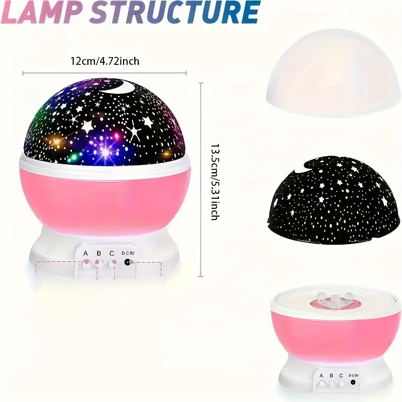 1pc star and moon projector lamp usb powered led light effect multiple color   dimmable desktop star and moon projection button control suitable for bedroom living room home theater gaming room multifunctional night light ideal for details 9