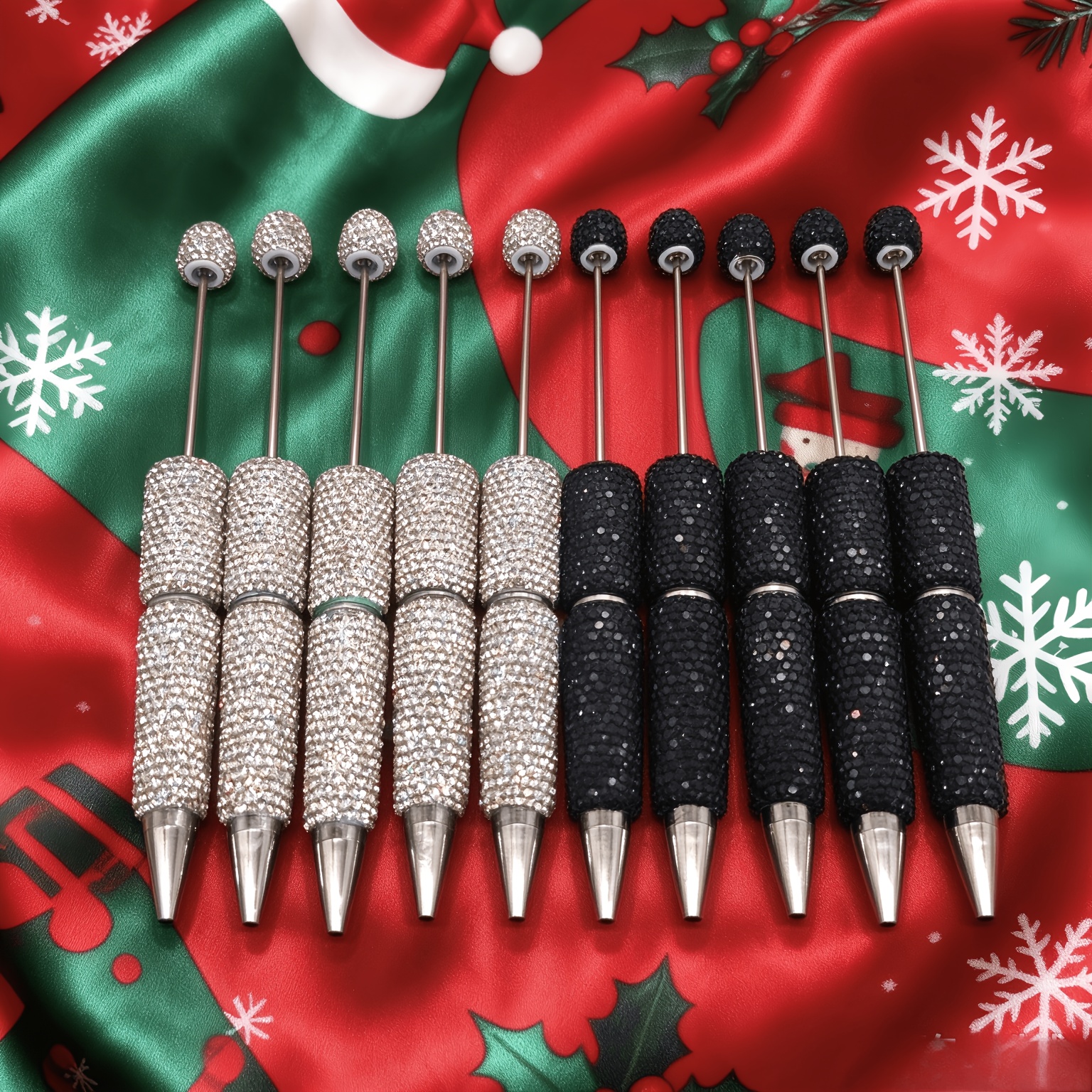 TEMU Lot de 10 stylos à perles pleines en diamant faits à , 1.0 mm, stylo cadeau de rentrée scolaire pour étudiants, fournitures de papeterie pour