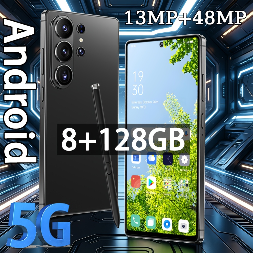 Premium 8+128gb 5g Unlocked Flagship Phone 6.8 Inch Hd Display Gaming Dual Standby High Definition Camera Face Scan Complete Holiday Gift Accessories