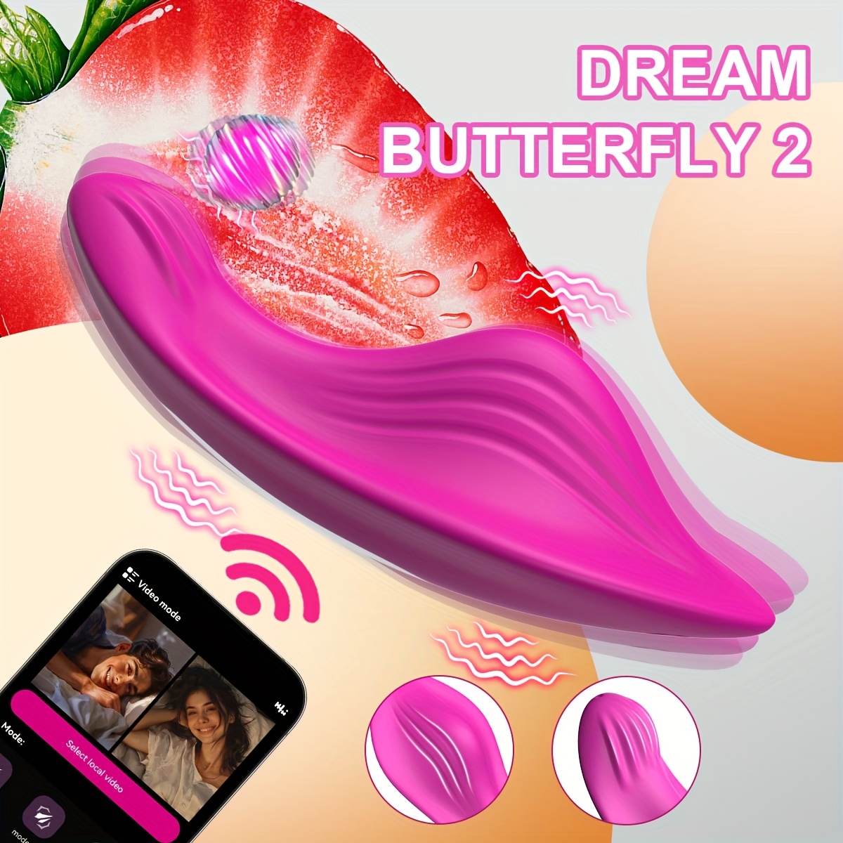 tragbarer   für frauen, mit 9 vibrationenmodi, app-fernsteuerung, mini-schmetterlings-rosen- ,   für frauen und paare – intimspielzeug Produktdetails 5