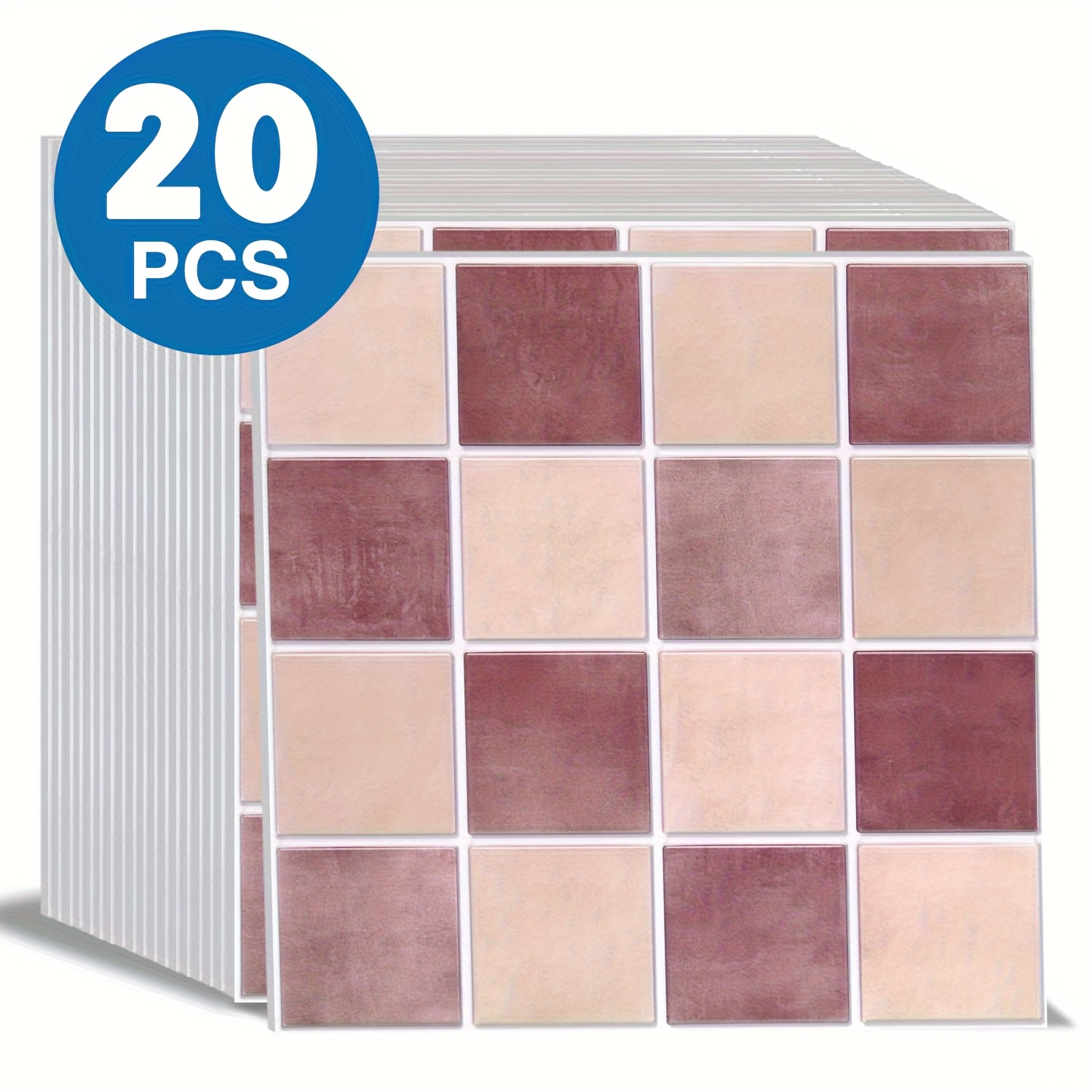 Image of 10/20pcs Self-adhesive Pvc Wall Panels - 11.8" X 11.8", Waterproof, Peel And Stick, , For Bathrooms, Living Rooms, Bedrooms, Rvs, Etc., Cut To Size, Home Decor