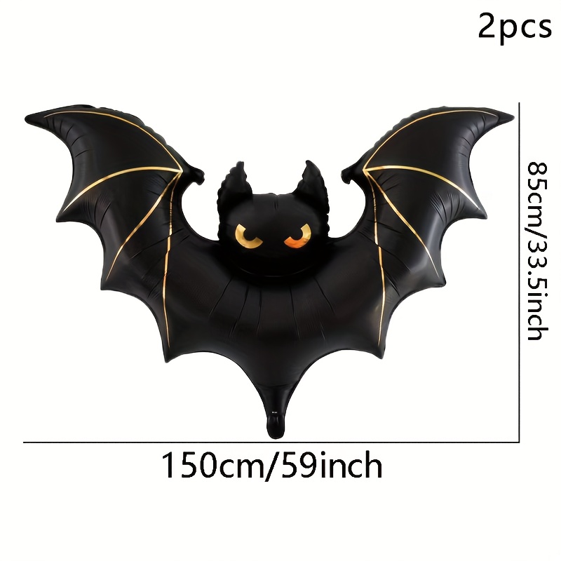 1/2pcs Matte 59 Inch Extra Large Bat Halloween Balloon Shaped Foil Balloon, Indoor Theme Decoration Atmosphere Creation Arrangement