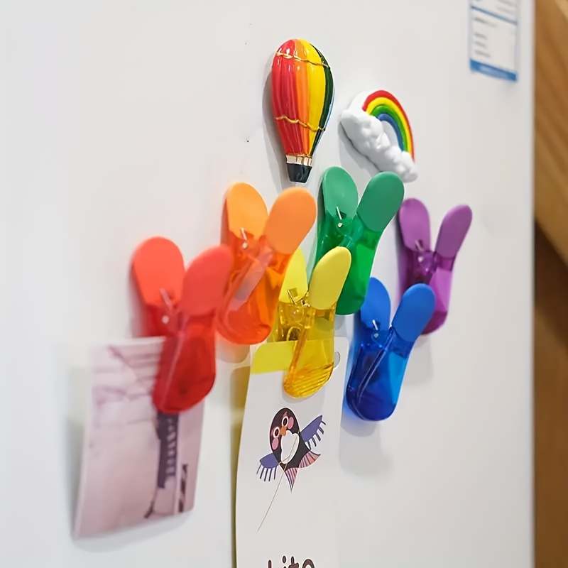 bag clip 3pcs food   snack bag sealing clip colorful refrigerator magnet clip household kitchen storage airtight   house kit Product details 1