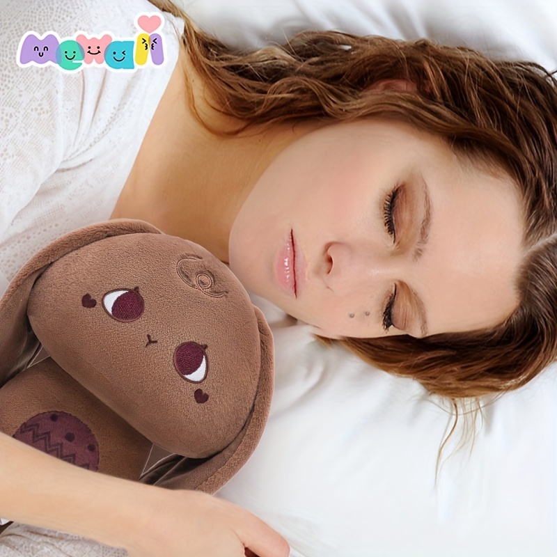 7-Inch * Mushroom Plush Pillow - Soft Stuffed Animal Toy, Cute Plushie Halloween Gift For Girls And Boys, Decorative Easter Long Ears Chocolate B