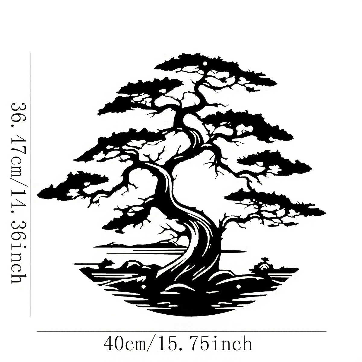 Image of 1pc Rustic Metal Wall Art - Pine Tree With Canopy, Ideal For Living Room, Bedroom Decor, Perfect Gift For Plant Lovers, 15.7x14in, Room Decoration|artistic |durable Metal Art, Wall Decor
