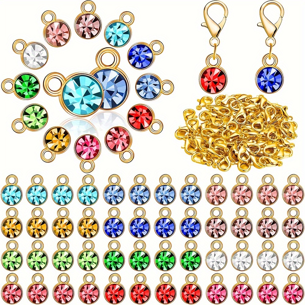 

180pcs Crystal Birthstone Charms Diy Bead Pendant Set, Birthstone Crystal Pendant Charm For Jewelry Necklaces, Bracelets, And Earrings Making