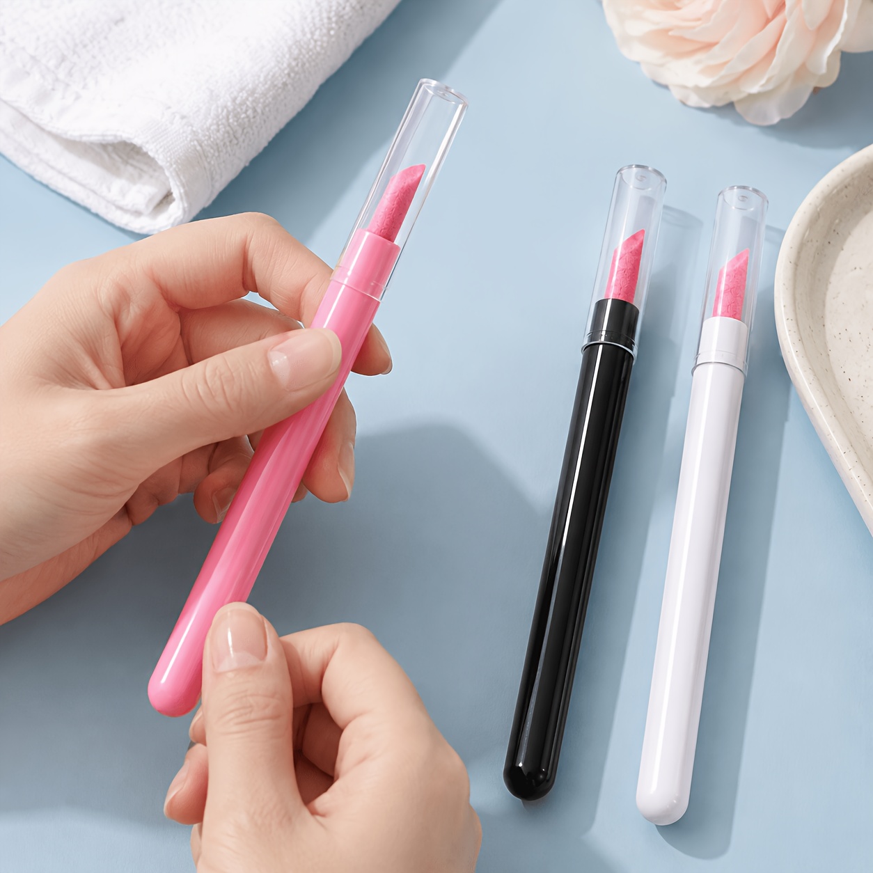3pcs Quartz Push Nail Pen Cuticle Remover Set