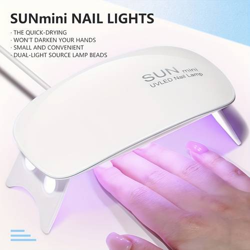 1pc 6 lamp beads white mini mouse nail lamp nail dryer machine led lampportable micro usb power supply use drying lamp for gel