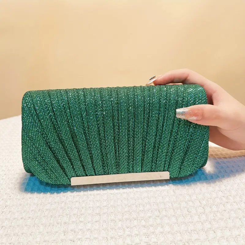 Glitter Elegant Women Evening Bags Golden Color Metal Sequined Clutch Bag Envelope Design Handbags Shoulder Purse Green Color Merry Christmas Day Dress Bags Glitter Elegant Women Evening Bags Golden Color Metal Sequined Clutch Bag Envelope Design Handbags Shoulder Purse Green Color Merry Christmas Day Dress Bags