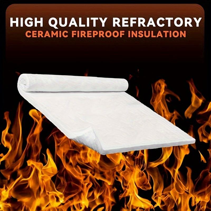 

High-temperature Resistant Ceramic Fiber Blanket - 1" Thick X 12" X 24", Fireproof Insulation For Ovens, Kilns & Forges, Up To 2300f (1260c)